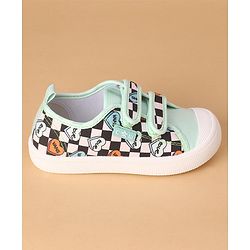 Cute Walk by Babyhug Velcro Closure Checked Casual Shoes - Green