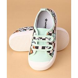 Cute Walk by Babyhug Velcro Closure Checked Casual Shoes - Green