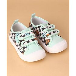 Cute Walk by Babyhug Velcro Closure Checked Casual Shoes - Green