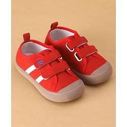 Cute Walk by Babyhug Solid Colour Casual Shoes with Velcro Closure - Red