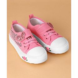Cute Walk by Babyhug Velcro Closure Sequin Detailed Casual Shoes - Fuschia