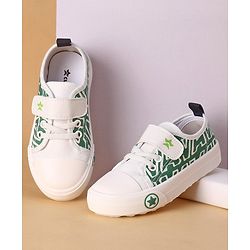 Cute Walk by Babyhug Text Printed Casual Shoes with Velcro Closure - Green