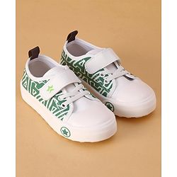 Cute Walk by Babyhug Text Printed Casual Shoes with Velcro Closure - Green