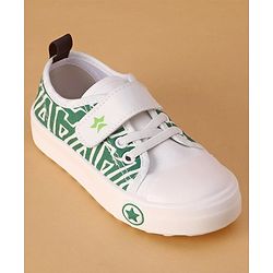 Cute Walk by Babyhug Text Printed Casual Shoes with Velcro Closure - Green