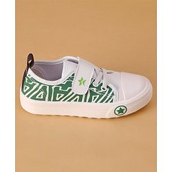Cute Walk by Babyhug Text Printed Casual Shoes with Velcro Closure - Green