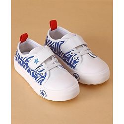 Cute Walk by Babyhug Text Printed Casual Shoes with Velcro Closure - Blue