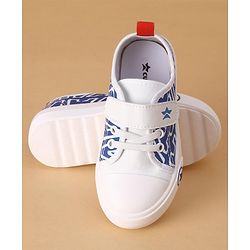 Cute Walk by Babyhug Text Printed Casual Shoes with Velcro Closure - Blue