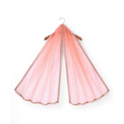 Babyhug Sleeveless Chanderi Embrodered Choli With Shimmer Net Tiered Lehenga And Dupatta- Peach