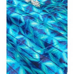Babyhug Sleeveless Printed Sequenced Choli With Printed Lehenga And Dupatta- Blue