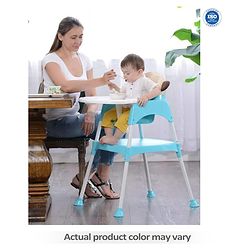 Babyhug 3 in 1 Play & Grow High Chair With 5 Point Safety Harness And Anti-Slip Base  - Blue
