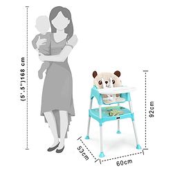 Babyhug 3 in 1 Play & Grow High Chair With 5 Point Safety Harness And Anti-Slip Base  - Blue