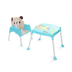 Babyhug 3 in 1 Play & Grow High Chair With 5 Point Safety Harness And Anti-Slip Base  - Blue
