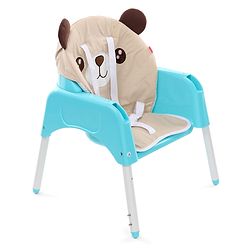 Babyhug 3 in 1 Play & Grow High Chair With 5 Point Safety Harness And Anti-Slip Base  - Blue