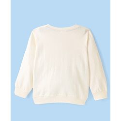 Babyhug Cotton Knit Full Sleeves Sweatshirt With Christmas Theme Graphics - Off White