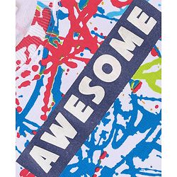 Babyhug Cotton Knit Full Sleeves Colour Splash Printed Sweatshirt - White