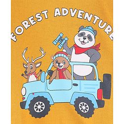 Babyhug Cotton Knit Full Sleeves Sweatshirt with Forest Adventure Graphics Print - Yellow