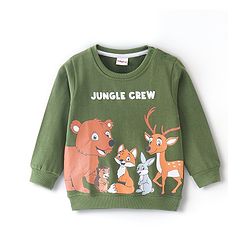 Babyhug Cotton Full Sleeves Sweatshirt with Graphics Print - Green