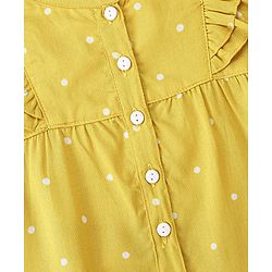 Babyhug Rayon Woven Full Sleeves Top with Polka Dots Print - Yellow