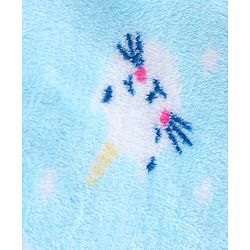 Babyhug Velour Knit Full Sleeves Winter Night Suit Kitty Print - Blue