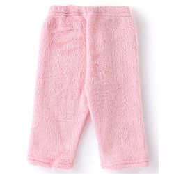 Babyhug Velour Knit Full Sleeves Winter Wear Night Suit with Cloud Applique - Pink