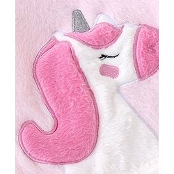 Babyhug Velour Knit Full Sleeves Winter Wear Night Suit with Unicorn  Applique - Pink