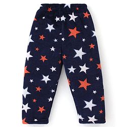Babyhug Velour Knit Full Sleeves Night Suit Stars Print - Navy Blue