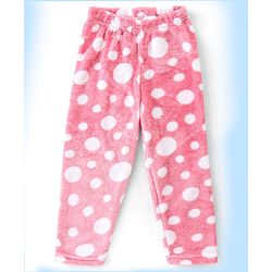 Babyhug Velour Knit Full Sleeves Winter Night Suit Circles Print - Pink