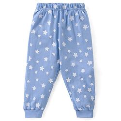 Babyhug Cotton Knit Full Sleeves Bear Print Night Suit - Green & Blue
