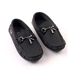 Cute Walk by Babyhug Slip On Party Shoes with Applique - Black