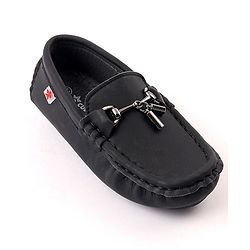 Cute Walk by Babyhug Slip On Party Shoes with Applique - Black