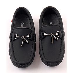 Cute Walk by Babyhug Slip On Party Shoes with Applique - Black