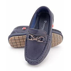 Cute Walk by Babyhug Party Wear Slip On Shoes - Navy Blue