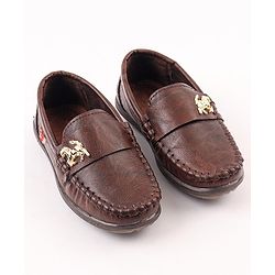 Cute Walk by Babyhug Slip On Loafers with Horse Applique - Dark Brown