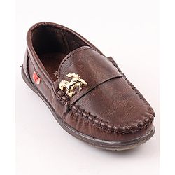 Cute Walk by Babyhug Slip On Loafers with Horse Applique - Dark Brown