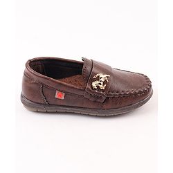 Cute Walk by Babyhug Slip On Loafers with Horse Applique - Dark Brown