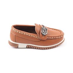Cute Walk by Babyhug Slip On Solid Formal & Partywear Shoes with Chain Applique - Brown