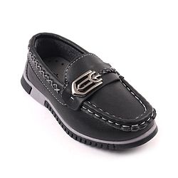 Cute Walk by Babyhug Slip On Solid Formal & Partywear Shoes with Chain Applique - Black