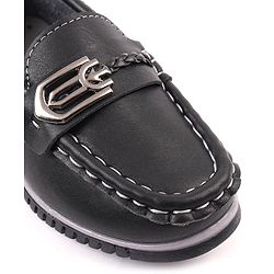 Cute Walk by Babyhug Slip On Solid Formal & Partywear Shoes with Chain Applique - Black