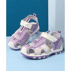 Cute Walk by Babyhug Sandals Velcro Closure with Butterfly Applique - Purple