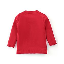 Babyhug Cotton Knit Full Sleeves Night Suit Cow Print - Red