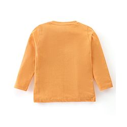Babyhug Cotton Knit Full Sleeves Night Suit Bunny Print - Orange