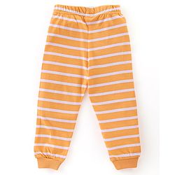 Babyhug Cotton Knit Full Sleeves Night Suit Bunny Print - Orange