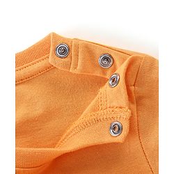 Babyhug Cotton Knit Full Sleeves Night Suit Bunny Print - Orange
