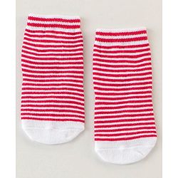 Cute Walk Disney by Babyhug Anti Bacterial Ankle Length Non Terry Socks Mickey Design Pack of 3 - Red & White