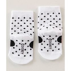 Cute Walk Disney by Babyhug Anti Bacterial Ankle Length Non Terry Socks Mickey Design Pack of 3 - Red & White