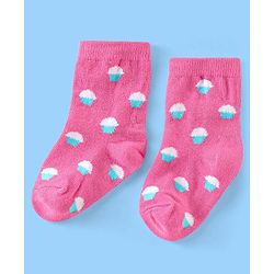 Cute Walk Disney by Babyhug Anti Bacterial Ankle Length Non Terry Socks Mickey Design Pack of 3 - Red & White