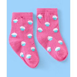 Cute Walk Disney by Babyhug Anti Bacterial Ankle Length Non Terry Socks Mickey Design Pack of 3 - Red & White