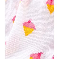 Cute Walk Disney by Babyhug Anti Bacterial Ankle Length Non Terry Socks Mickey Design Pack of 3 - Red & White