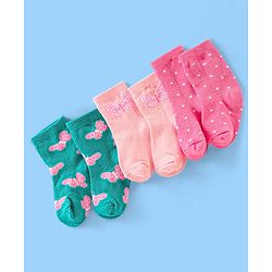 Cute Walk Disney by Babyhug Anti Bacterial Ankle Length Non Terry Socks Mickey Design Pack of 3 - Red & White
