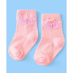 Cute Walk Disney by Babyhug Anti Bacterial Ankle Length Non Terry Socks Mickey Design Pack of 3 - Red & White